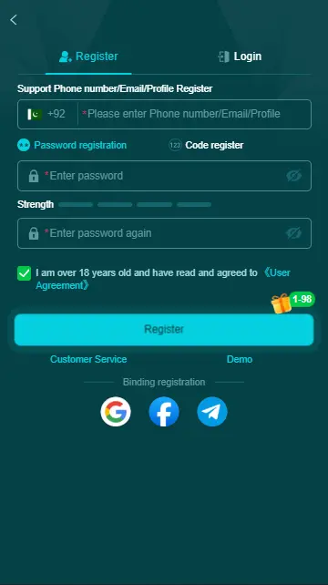 Create an Account on a HH98 Game