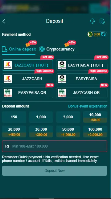 Real Deposit Methods In HH98 Game